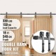 Buy Sliding Door Hardware Kit 18ft/548cm Double Door Track Kit Carbon Steel Sliding Door Guide Load 150kg Max Door 274cm Thickness 35-45mm Barn Garage