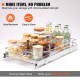 Buy Under Sink Pull Out Organizer 279x533x63.5mm 1 Tier Chrome Steel Sliding Basket Sliding Drawer 13kg Load Smooth Glide for Bathroom Kitchen Organization