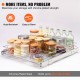 Buy Under Sink Pull Out Organizer 355x533x63.5mm 1 Tier Chrome Steel Sliding Basket Sliding Drawer 13kg Load Smooth Glide for Bathroom Kitchen Organization