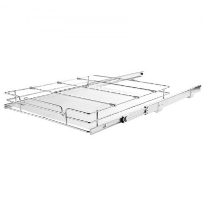 VEVOR Organizador Extraíble Debajo del Fregadero 355x533x63,5 mm Cesta Deslizante 1 Nivel de Acero Cromado Cajón Deslizante Carga de 13 kg Deslizamiento Suave para Organización del Baño Cocina