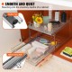 Buy 2 Tier Under Sink Pull Out Organizer 474x533mm & 452x516mm Chrome Steel Sliding Shelf 30kg Load Smooth Gliding for Bathroom Kitchen Organization