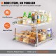 Buy 2 Tier Under Sink Pull Out Organizer 474x533mm & 452x516mm Chrome Steel Sliding Shelf 30kg Load Smooth Gliding for Bathroom Kitchen Organization