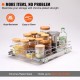 Buy Under Sink Pull Out Organizer 292x419x63.5mm 1 Tier Chrome Steel Sliding Basket Sliding Drawer 13kg Load Smooth Glide for Bathroom Kitchen Organization