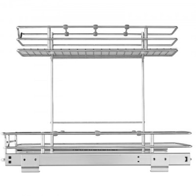 VEVOR Gabinete extraíble de alambre de 2 niveles organizador debajo del fregadero cesta con cajón de 12x17 pulgadas
