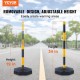 Buy Traffic Post 2 Pieces Boundary Post with Fillable Base Adjustable Height Traffic Cone Long Chain 2.4m for Traffic Control Construction Site Parking Lot Yellow and Black