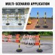 Buy Traffic Post 2 Pieces Boundary Post with Fillable Base Adjustable Height Traffic Cone Long Chain 2.4m for Traffic Control Construction Site Parking Lot Yellow and Black