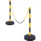 Buy Traffic Post 2 Pieces Boundary Post with Fillable Base Adjustable Height Traffic Cone Long Chain 2.4m for Traffic Control Construction Site Parking Lot Yellow and Black