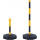 Buy Traffic Post 2 Pieces Boundary Post with Fillable Base Adjustable Height Traffic Cone Long Chain 2.4m for Traffic Control Construction Site Parking Lot Yellow and Black