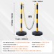 Buy Traffic Post 4 Pieces Boundary Post with Fillable Base Adjustable Height Traffic Cone Long Chain 2.4m for Traffic Control Construction Site Parking Lot, Yellow and Black