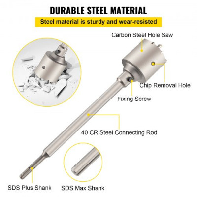 Perforadora Hormigon en Seco 30-100 mm Separador de Ambientes 135 Grados Sierra Corona Perforadora Hormigón Broca de Perforación de Aleación Sierra Corona Perforadora Hormigon En Seco