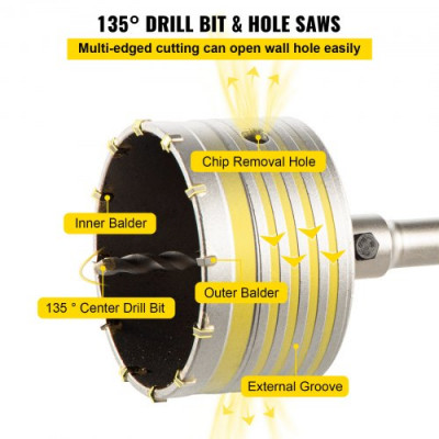 VEVOR Kit de sierra perforadora para hormigón, 1-2/11\