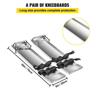 VEVOR Rodilleras de hormigón Deslizadores de rodilla de acero inoxidable 30