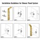 Buy Shower Panel 5 in 1 Shower Column Shower Panel in Aluminum 5 in 1 Hydromassage Shower Hydromassage Column of Waterfall Shower in Steel