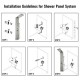 Buy 5 in 1 Shower Column Shower Panel in Aluminum Shower Panel Hydromassage Shower Hydromassage Column of Waterfall Shower in Steel