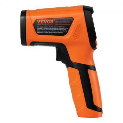 VEVOR Termómetro Infrarrojo -40°C~1500°C Pistola de Temperatura Láser Dual sin Contacto Pistola de Temperatura Infrarroja de Mano con Emisividad Ajustable para Fusión de Metal/Motor (No para Humanos)