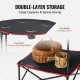 Buy Camping Table 72x72x61 cm Load 25kg Portable Outdoor Folding Table Lightweight Tray in 600D Oxford Fabric Steel Frame with Carry Bag for Beach Picnic BBQ