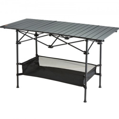 VEVOR Mesa de Camping 115x55x70 cm Carga de 100 kg Mesa Plegable Ligera para Exteriores Bandeja de Aleación de Aluminio y Tubo de Acero con Bolsa de Transporte para Playa Pícnic Barbacoa Senderismo