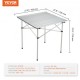 Buy Camping Table 70.5x70x70 cm Load 30kg Lightweight Outdoor Folding Table Aluminum Alloy Tray and Steel Tube with Carry Bag for Beach Picnic BBQ Hiking