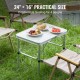 Buy Camping Table 61x40.5x49.5 cm Load 31.5 kg Portable Outdoor Folding Table MDF Board Aluminum Frame Adjustable Height with Carry Bag for Beach Picnic BBQ