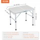 Buy Camping Table 61x40.5x49.5 cm Load 31.5 kg Portable Outdoor Folding Table MDF Board Aluminum Frame Adjustable Height with Carry Bag for Beach Picnic BBQ