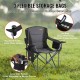 Koop Opvouwbare campingstoel 98x63x99 cm roestvrij staal outdoor visstoel belasting 158 kg draagbaar lichtgewicht opklapbare stoel met bekerhouder 3 opbergtassen voor picknicks wandelen