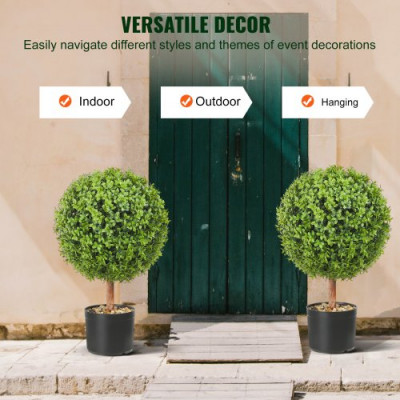 VEVOR Planta artificial de árbol topiario de 2 pies con hojas reemplazables para decoración del hogar