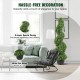 Buy Artificial Boxwood Topiary 122cm Artificial Boxwood Spiral 2 PE Fake Plants 10 Replaceable Leaves with Odorless Pot for Outdoor Indoor Garden Patio Balcony Entrance Decoration