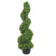 Buy Artificial Boxwood Topiary 122cm Artificial Boxwood Spiral 2 PE Fake Plants 10 Replaceable Leaves with Odorless Pot for Outdoor Indoor Garden Patio Balcony Entrance Decoration