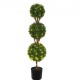 VEVOR Topiario de Boj Artificial 122 cm Bola de Boj Artificial al Aire Libre 2 Plantas Artificiales 10 Hojas Reemplazables 2 Luces LED sin Batería para Decoración del Hogar Jardín Patio Balcón Entrada