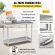 Buy Stainless Steel Work Table Prep Table Dish Rack 2 Tier Kitchen Organizer 24 Inch Storage Shelf