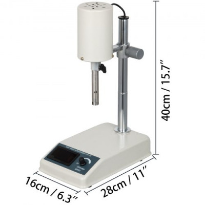 VEVOR Homogeneizador de Alta Velocidad, 1000ML Dispersor de Alta Velocidad Ajustable, FSH-2A Homogeneizador Industrial,  22000RPM Mezclador Mecánico de Laboratorio