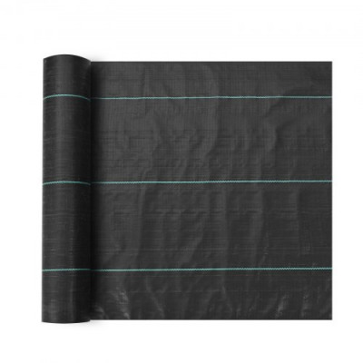 VEVOR Paño Antimalezas 4x18,3 m Geotextil Tejido Anti-crecimiento de Malas Hierbas Debajo de la Grava 170 g/m² Paño de PP Permeable Resistente al Desgarro para Paisajismo, Cubierta del Suelo, Negro