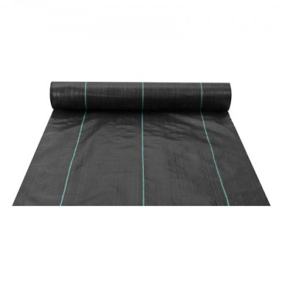 VEVOR Paño Antimalezas 4x18,3 m Geotextil Tejido Anti-crecimiento de Malas Hierbas Debajo de la Grava 170 g/m² Paño de PP Permeable Resistente al Desgarro para Paisajismo, Cubierta del Suelo, Negro