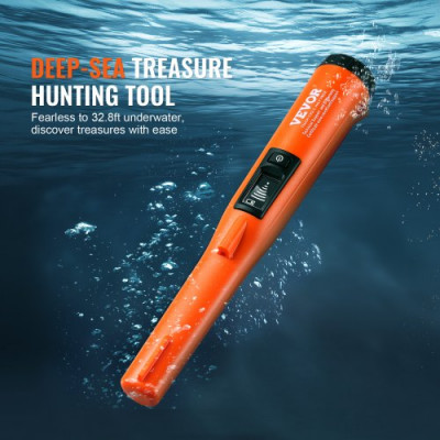 VEVOR Pinpointer Detector de Metales IP68 Totalmente Impermeable Puntero de Metal Portátil Profundidad de Detección 114 mm 3 Modos Pantalla LCD con Estuche de Batería de 9 V para Adultos y Niños