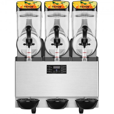 Máquina de granizado comercial, cuenco triple de 36 L/9.6 galones, máquina de margarita de 150 tazas, máquina de margarita de acero inoxidable 860 W, máquina de granizado para fiestas, cafetería