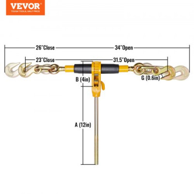 VEVOR Carpetas de trinquete, paquete de 4 3/8-1/2