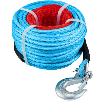 VEVOR Cable de cabrestante sintético de 3/8 pulgadas, 100 pies, 18740 libras para remolque, azul