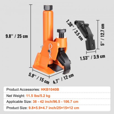 VEVOR Desmontadora Manual de Neumáticos 96,5-106,7 mm Herramienta Manual de Acero Ligera y Portátil para Desmontar Neumáticos de Llanta Rápida y Fácilmente sin Dañar Coches Tractor en Carretera Garaje