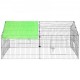 Buy Outdoor Chicken Coop 180x77x75.5 cm Chicken Enclosure with Green Canvas