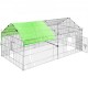 Buy Outdoor Chicken Coop 180x77x75.5 cm Chicken Enclosure with Green Canvas