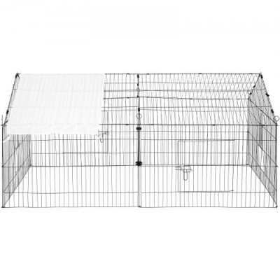 Gallinero de Exterior 220x106x104 cm Recinto para Pollos con Lona Blanca