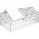 Buy Outdoor Chicken Coop 220x106x104 cm Chicken Enclosure with White Canvas