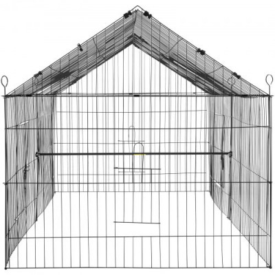 Gallinero de Exterior 220x106x104 cm Recinto para Pollos con Lona Blanca