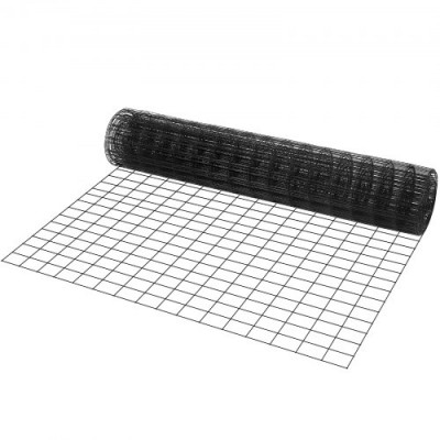 VEVOR Rollo de malla de alambre galvanizado 1220x15240 mm Malla de alambre para pollos calibre 16, malla metálica recubierta de vinilo para cercas de gallineros, cercas de serpientes para conejos