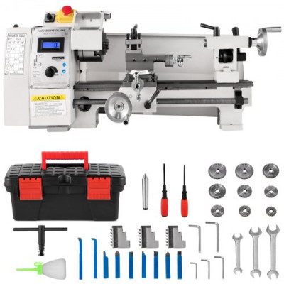 Mini Torno Metálico 210 x 350 mm, Máquina de Torno con Husillo Cónico MT3