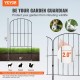 VEVOR Valla Metálica de Jardín 61x33 cm Valla de Metal Exterior 28 Vallas sin Excavación de Acero al Carbono 56 Clips Valla Decorativa para Jardín Espaciado de Picos 5,08 cm para Animales Patio, Negro