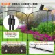 VEVOR Valla Metálica de Jardín 61x33 cm Valla de Metal Exterior 28 Vallas sin Excavación de Acero al Carbono 56 Clips Valla Decorativa para Jardín Espaciado de Picos 5,08 cm para Animales Patio, Negro