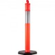 Buy PE + Rubber Parking Post, Traffic Bollard with Reflective Strip Pack of 10, Orange Parking Barrier, 6kg Each, 42x42cm Rubber Base, Height 110cm Diameter 10cm