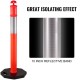 Buy PE + Rubber Parking Post, Traffic Bollard with Reflective Strip Pack of 10, Orange Parking Barrier, 6kg Each, 42x42cm Rubber Base, Height 110cm Diameter 10cm