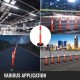 Koop PE + rubberen parkeerpaal, verkeerspaal met reflecterende strip, 10 stuks, oranje parkeerbarrière, elk 6 kg, rubberen basis 42x42 cm, hoogte 110 cm Diameter 10 cm